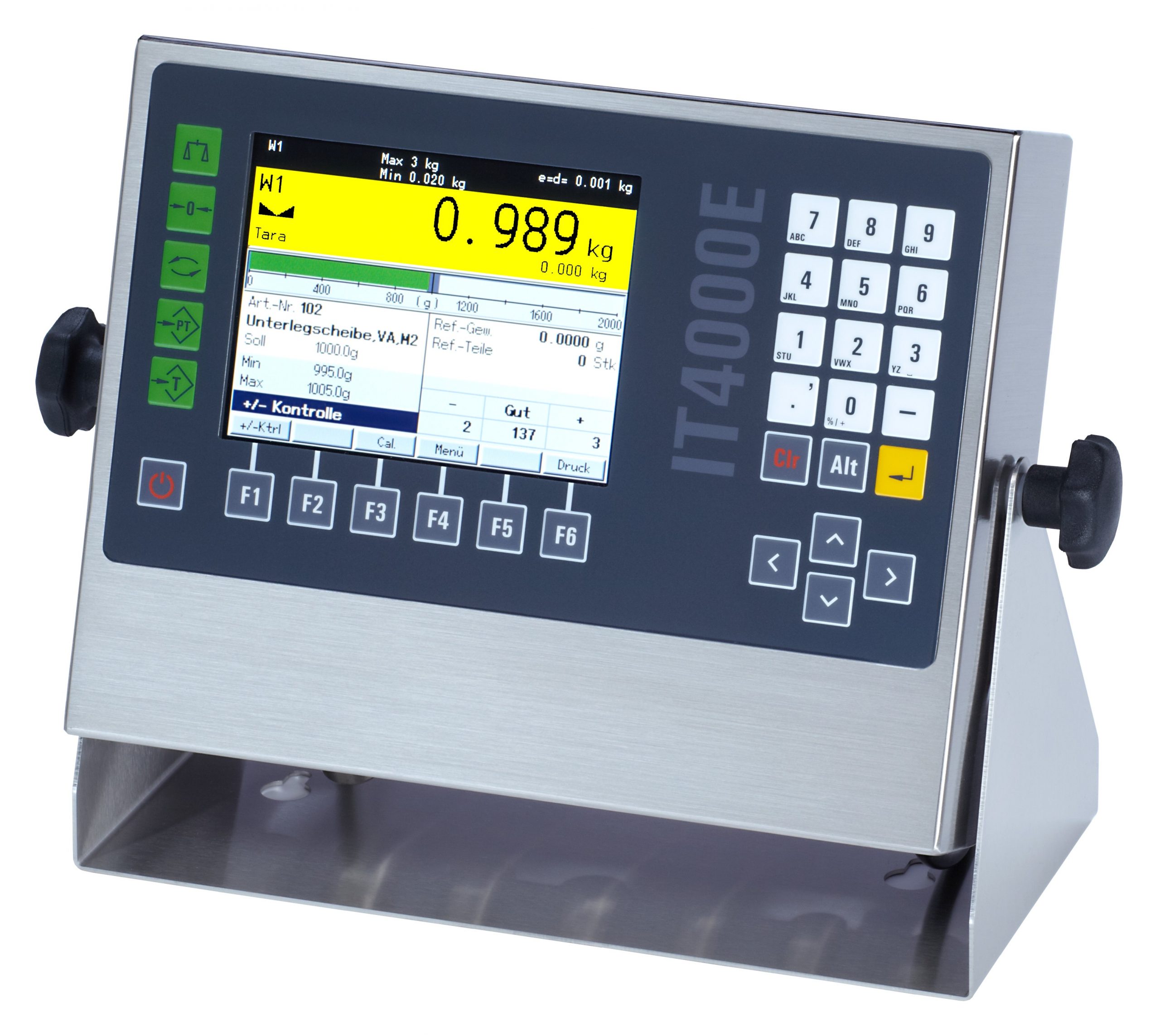 Abbildung Waagen Anzeige Kopf SysTec IT4000E