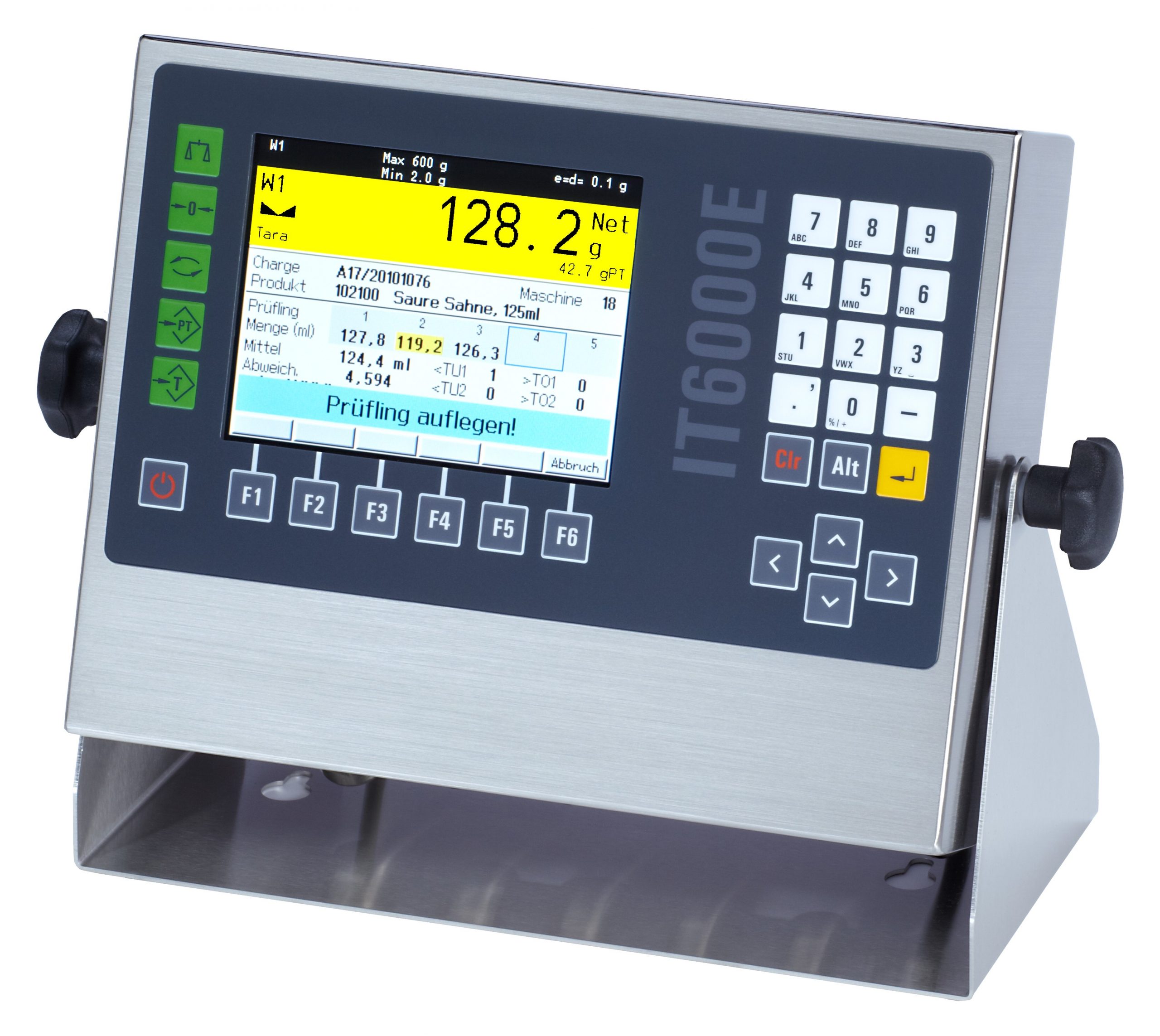 Abbildung Waagen Anzeige Kopf SysTec IT6000e